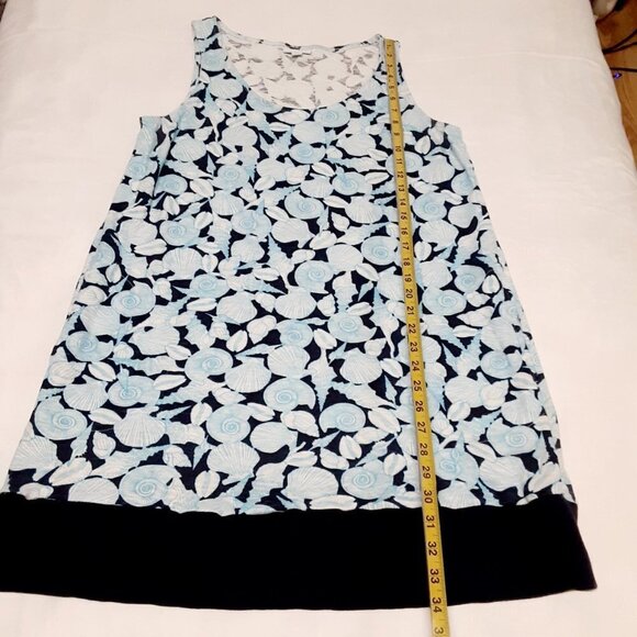 J. Jill Seashell Womens A-line Sleeveless Dress Size MP Blue Side Pockets - Picture 7 of 12